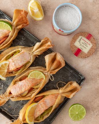 Papillottes de saumon en feuilles de brick 