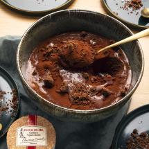 recette Mousse au chocolat noir, Caramel au beurre salé à la fleur de sel, Croustillant chocolat